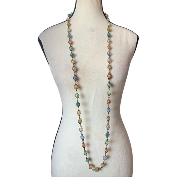 🔸Vintage Necklace Crackle Glasses Beads🔸 - Picture 4 of 12